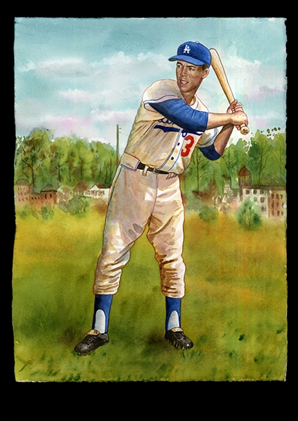Helmar Original Art: Maury Wills, Los Angeles Dodgers