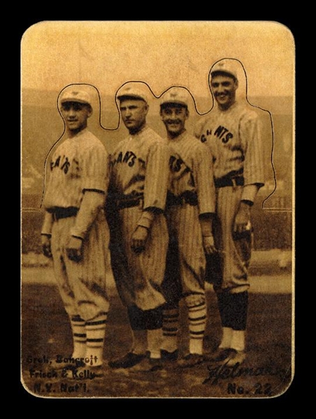 R318-Helmar Hey-Batter! #22 Heinie Groh, Dave BANCROFT, Frank FRISCH, George KELLY New York Giants HOF