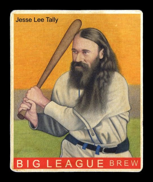 R319-Helmar Big League #307 Jesse Lee Tally: "The Bearded Babe Ruth" House Of David