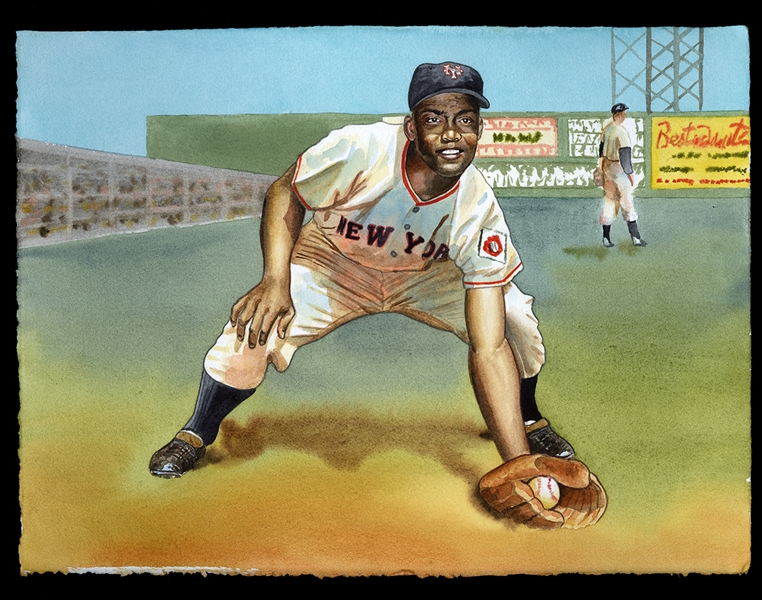 Natalia Original Art: Monte Irvin, NY Giants