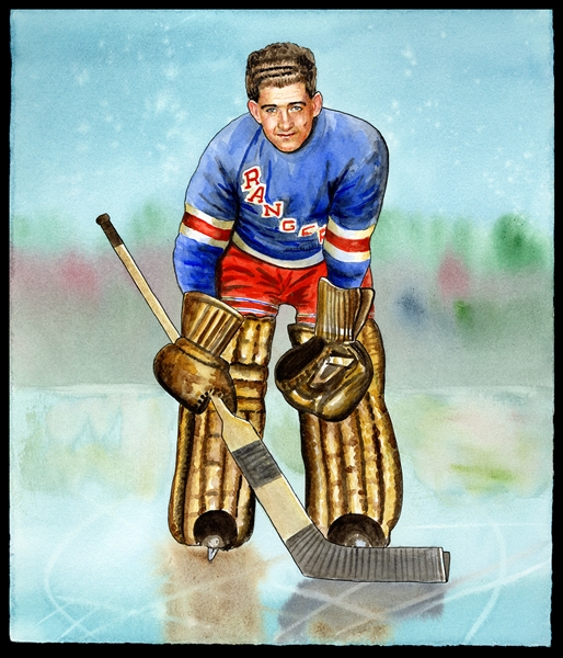 Natalia Original Art: Chuck Rayner, NY Rangers