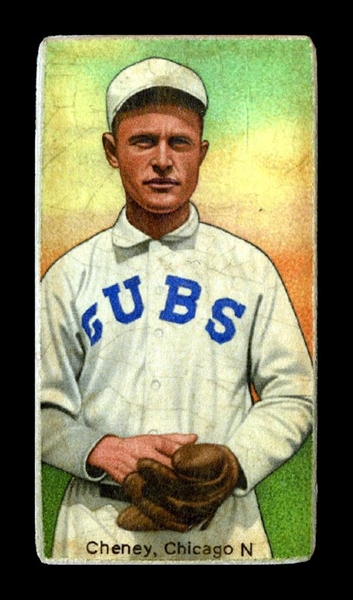 T206-Helmar #525 Larry Cheney, 1912 NL leader in wins (26) Chicago Cubs