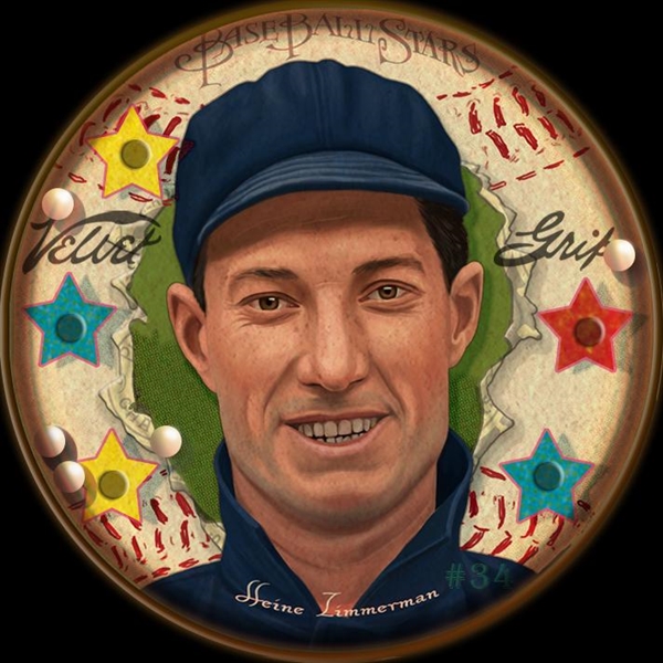 Helmar Baseball Heads Score 5! #34 Heinie Zimmerman: .295 lifetime average Chicago Cubs