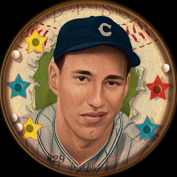 Helmar Baseball Heads Score 5! #29 Bob FELLER Cleveland Indians HOF