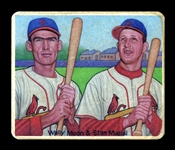 R319-Helmar Big League #417 Wally Moon with  lifelong friend Stan MUSIAL St. Louis Cardinals HOF