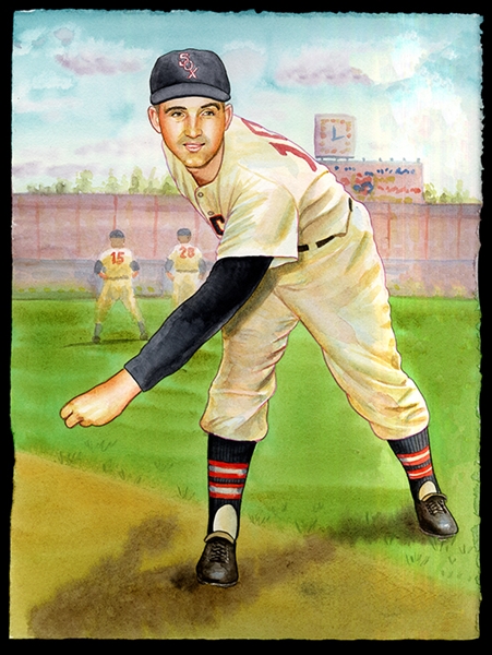 Helmar Original Art: Billy Pierce, Chicago White Sox Hurler