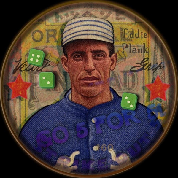 H813-4 Boston Garter-Helmar #60 Eddie PLANK Philadelphia Athletics HOF