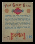 Helmar This Great Game #119 Ted Kluszewski Cincinnati Reds
