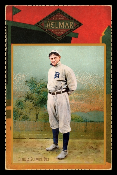 Helmar Cabinet Series II #6 Charley "Boss" Schmidt, early tormentor of Ty COBB Detroit Tigers
