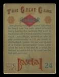 Helmar This Great Game #24 Red SCHOENDIST St. Louis Cardinals HOF