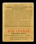 R319-Helmar Big League #275 Tommy Bridges Detroit Tigers