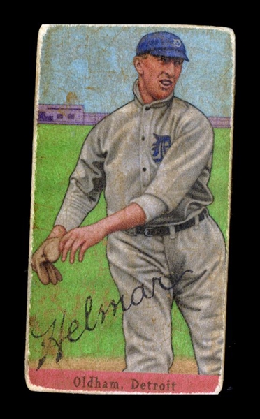 T206-Helmar #476 Red Oldham, early relief pitcher Detroit Tigers