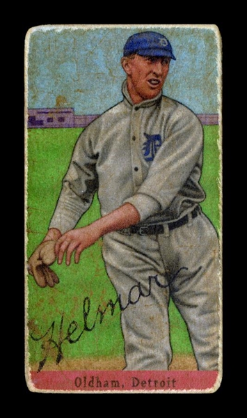 T206-Helmar #476 Red Oldham, early relief pitcher Detroit Tigers