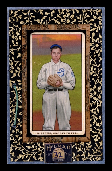 T206-Helmar #32 Mordecai BROWN Brooklyn Tip-Tops HOF