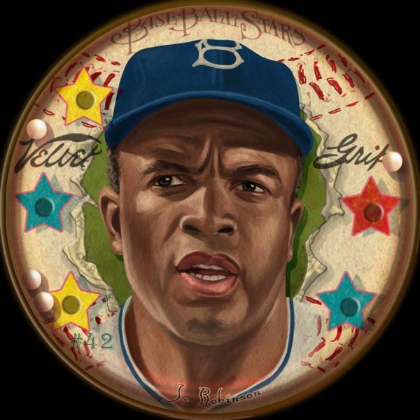 Helmar Baseball Heads Score 5! #42 Jackie ROBINSON Brooklyn Dodgers HOF