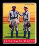 R319-Helmar Big League #107 Walter JOHNSON & favorite catcher Gabby Street Washington Senators HOF