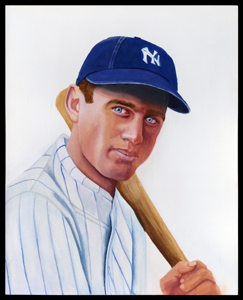 J.S. Pedley Original Art: Earle Combs, Yankees for Oasis series