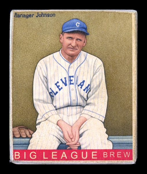 R319-Helmar Big League #489 Walter JOHNSON Cleveland Indians HOF