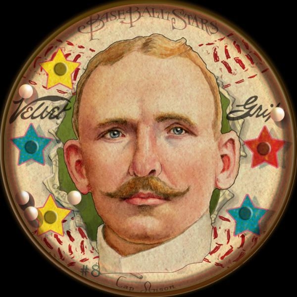 Helmar Baseball Heads Score 5! #8 Cap ANSON Chicago White Stockings HOF