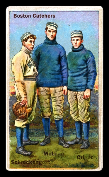 Helmar Polar Night #139 Three Boston Americans Catchers Together Boston Red Sox