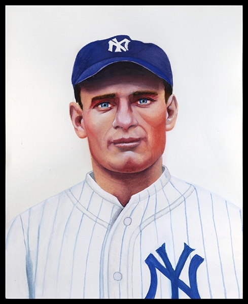 J.S. Pedley Original Art: Wally Pipp, 1st base, Yankees for Oasis series