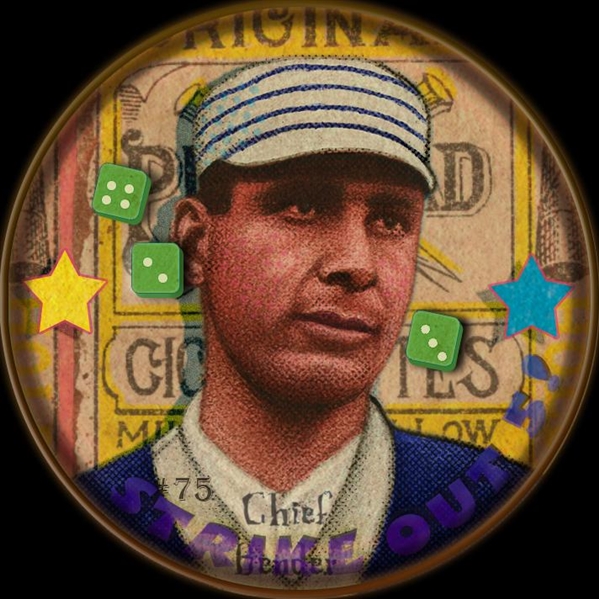 H813-4 Boston Garter-Helmar #75 Chief BENDER Philadelphia Athletics HOF