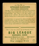 Helmar R319 Hockey #58 Sprague CLEGHORN Montreal Canadiens HOF First Time