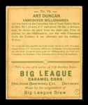 Helmar R319 Hockey #36 Art DUNCAN Vancouver Millionaires HOF