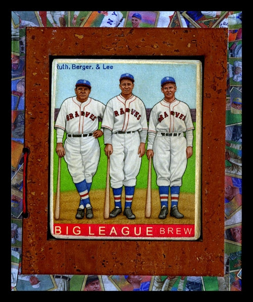 R319-Helmar Big League #494 Boston Bangers: BABE RUTH, Wally Berger, Hal Lee Boston Braves HOF