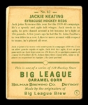Helmar R319 Hockey #62 John Keating Syracuse Hockey Reds First Time