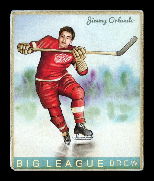 Helmar R319 Hockey #65 Jimmy Orlando Detroit Red Wings HOF First Time