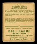 Helmar R319 Hockey #67 Russell BOWIE Montreal Victorias HOF First Time