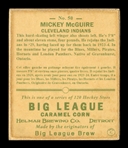 Helmar R319 Hockey #50 Mickey McGuire Cleveland Indians