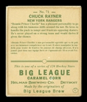 Helmar R319 Hockey #71 Chuck RAYNER New York Rangers HOF First Time