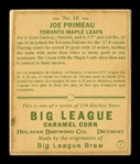 Helmar R319 Hockey #18 Joe PRIMEAU Toronto Maple Leafs HOF