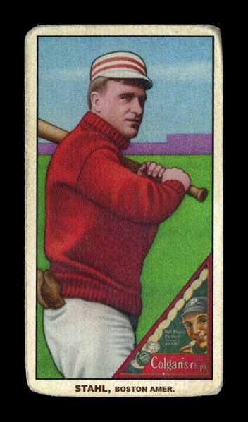 T206-Helmar #360 Chick Stahl: ten seasons with a .305 career average Boston Red Sox