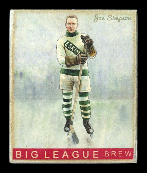 Helmar R319 Hockey #21 Bullet Joe Simpson Eskimos HOF
