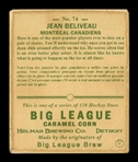 Helmar R319 Hockey #74 Jean BELIVEAU Montreal Canadiens HOF First Time