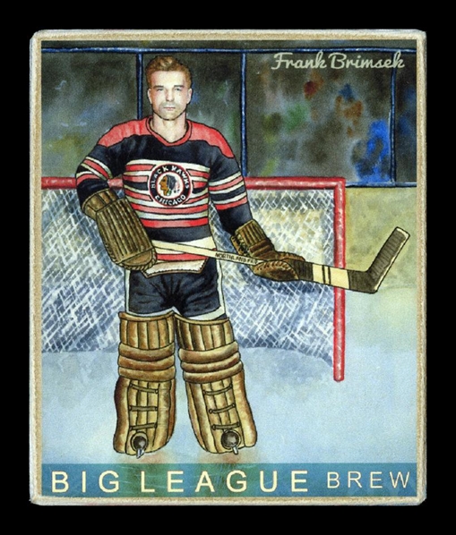 Helmar R319 Hockey #75 Frank BRIMSEK Chicago Black Hawks HOF First Time