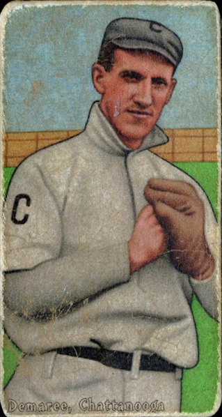 T206-Helmar #491 Al Demaree, pitcher, became a well-known baseball cartoon artist Chattanooga Lookouts