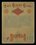 Helmar This Great Game #127 Jim Brosnan Cincinnati Reds