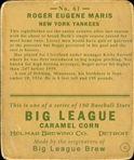 R319-Helmar Big League #61 Roger Maris New York Yankees